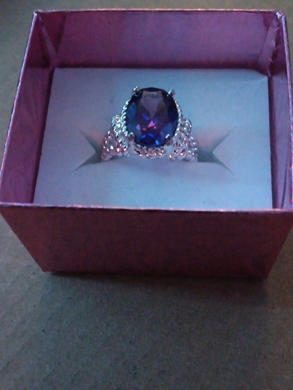 Sterling Silver Purple Oval Gemstone Ring